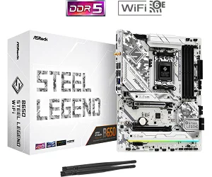 AM5 マザーボード おすすめ順第3位  ASRock マザーボード B650 Steel Legend WiFi AMD Ryzen 7000 シリーズ CPU (Soket AM5) 対応 B650 チップセット DDR5 ATX マザーボードの画像