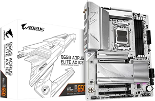 AMD Ryzen 5 7600 CPUで高コストパフォーマンスの自作ＰＣを組んでみよう  GIGABYTE B650 AORUS ELITE AX ICE AMD Ryzen 7000シリーズ対応 Socket AM5 DDR5 ホワイトカラー ATX マザーボードの商品画像