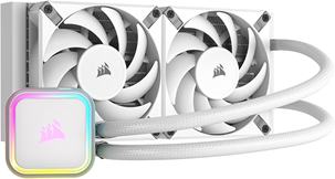 AM5 CPUクーラー　CORSAIR iCUE H100i RGB ELITE White 240mm LGA1700/AM5/AM4ソケット対応 水冷CPUクーラーの商品画像
