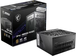 AI自作PCで使用した、MSI MPG A850G PCIE5 850W 電源ユニットの画像